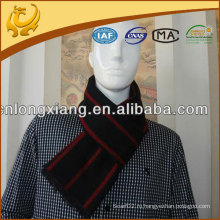 Мужская мода Черные красные полоски Шелковый жаккардовый шейный платок